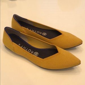 Yellow Rothy’s pointed toe flats